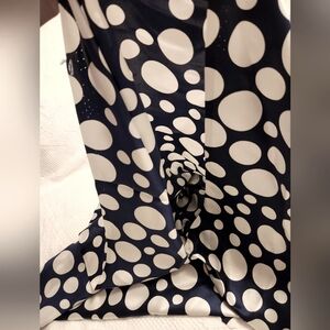Crepe Navy/White polkadot printed fabric